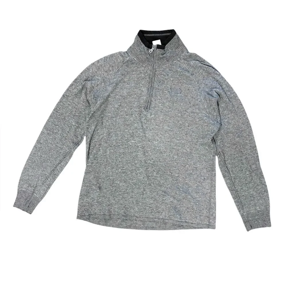 The North Face Wool Sweater Men’s Medium Heather Gray Quarter Zip
